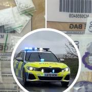 The suspected drugs and cash found
